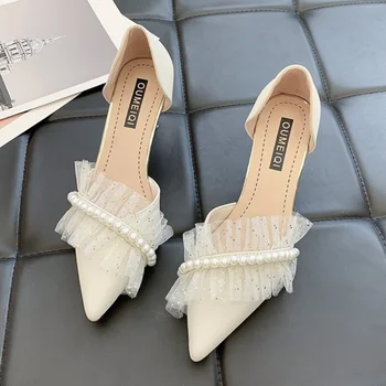 YUDX Scăzut Tocuri Ascuțite Toe coreean Pantofi Femei Mocasini Superficial Gura Casual Femei Adidasi Pearl Decorateion Pompe