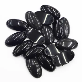 Calitate Naturale Obsidian Negru Piatra de Mână Brățară Colier Pandantiv Farmece DIY Moda Bijuterii Accesorii en-Gros 6Pcs