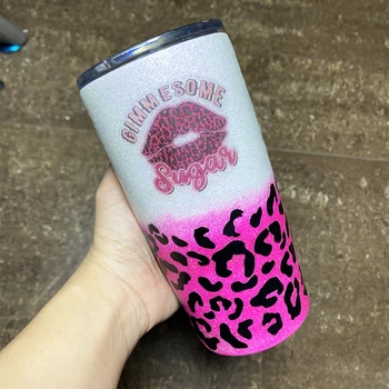 100% handmade personalizate cu sclipici imprimare leopard epoxidice pahar de gheață ladă cana cadou pentru prietena ta