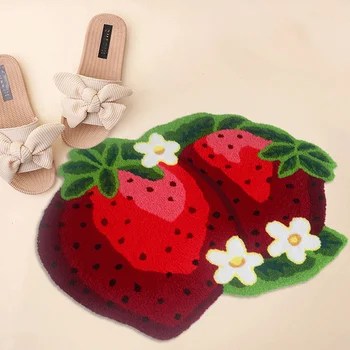 Cute Strawberry Preș 3D Fructe Cameră pentru Copii, Covorase Anti-alunecare Cadă Parte Covoare Dormitor Living Room Decor Zona Covor