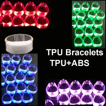 LED-uri RGB TPU Mansete Schimbare de Culoare Alb Brățări din Silicon pentru Petrecerea Transport Gratuit 30 buc/Lot