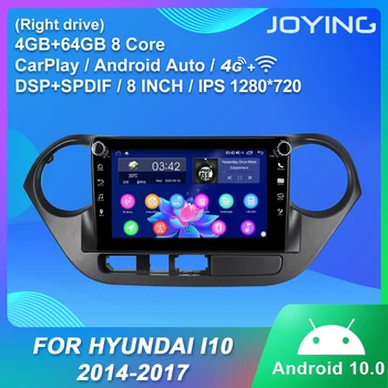 JOYING Android 10.0 șeful unității de Navigare GPS 4GB RAM+64GB ROM 1280*720 ip-uri RDS suport 4G&Carplay pentru Hyundai i10 2014-2017 WIFI