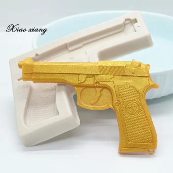 Pistol Silicon Baby Cupcake Ziua Fân Fondant Matrite Jeleu Armă De Bomboane De Ciocolată Mucegai Tort De Decorare Instrumente De Copt