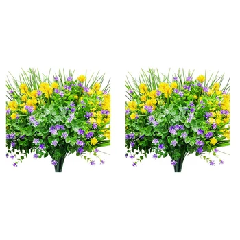 18 Buc Flori Artificiale în aer liber Rezistent la UV Arbuști Plante Pentru Agățat de Plantat Acasă Nunta Pridvor Fereastră Decor