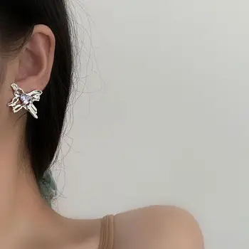 Moda Simplu Cercei Stud Farmecul Femeilor Creative Dragoste Inima Fluture Cristal Petrecere Bijuterii Drăguț Coreeană Bijuterii Femei Cercei