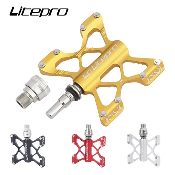 LP Litepro QR Pedala Extins Non-alunecare de Aliaj de Aluminiu DU Rulment Pliere Biciclete Pedale MTB Biciclete accesorii universale