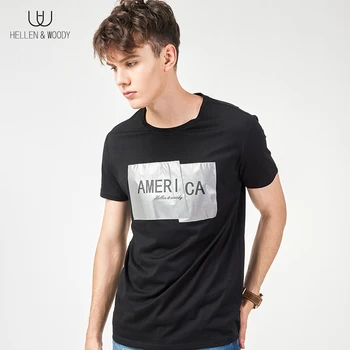 Oamenii Litera T-shirt Bumbac de Vară de Moda Nouă Tendință în Vrac Gât Rotund Negru Topuri Tricouri