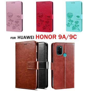 Cazul în care telefonul Pentru Huawei Honor 9C Lux 3D Model Flip Capas Cover Pentru Huawei Honor 9A PU Portofel din Piele de Cazuri
