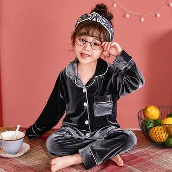 Noi de Iarna Copii Fleece Pijamale Flanel Cald Îngroșa Pijamale Fete Body catifea de Aur pentru Copii Pijamale Băiat Homewear Costum