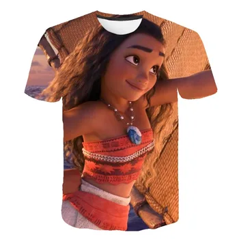 Moana Fete Ziua de nastere Desene animate Tricouri pentru Fete Tricouri cu Maneci Scurte T-Shirt Haine de Imprimare de Vara Disney Serie de Topuri Casual Tee