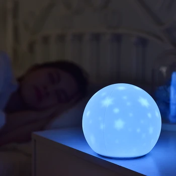 Silicon Luna Lumina LED Lumina de Noapte Proiector Star Lampa USB Reîncărcabilă Estompat Lampă de Noptieră pentru Copii pentru Copii Cadouri pentru Copii