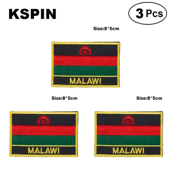 Malawi Formă Dreptunghiulară Flag patch-uri brodate flag patch-uri drapelul național patch-uri pentru haine DIY Decorare