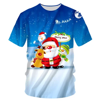 IFPD UE Dimensiune Bărbați de Crăciun tricouri Imprimate 3D Minunat Moș Crăciun Și Elan Îmbrăcăminte Om Casual desen Animat de Crăciun O Petrecere Gât Tricou