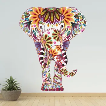 Elefant Art - Elefant Colorat Perete Decal - Perfect Cadou Elefant