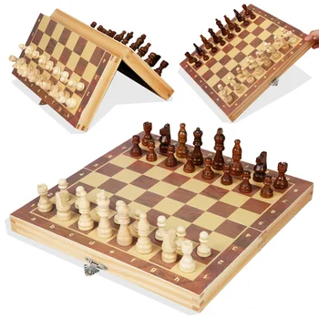 Lemn rotund de Colț Pliabile de Șah Șah Lemn de Înaltă Calitate, de Înaltă Calitate Magnetic Șah Jucarii