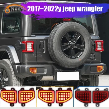 OKEEN 2p LED Bara Spate Reflector Lumina Pentru Jeep Wrangler 2018 2019 2020 2021 2022 de Conducere Auto de Semnalizare a Frânei Coada de Lumină 12V