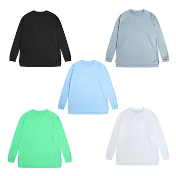 Bărbați T-Shirt de Primavara Toamna Solid 5 Culori Casual Gât Topuri Largi Pulover Masculin Noua Moda S-3XL Gri Alb