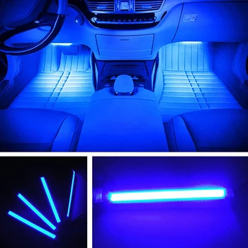 Led Bar Auto Interior Iluminare Ambientală starea de Spirit Picior de Lumină Cu Bricheta Decorativa Atmosfera Lampă Auto Accesorii 12v