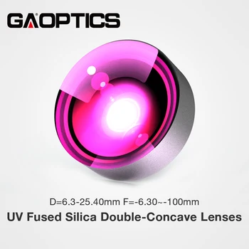Fără strat de acoperire UV Silice Topită Dublu Concav Lentile Biconcave cu Diametrul de 6,3 mm pentru 25.40 mm