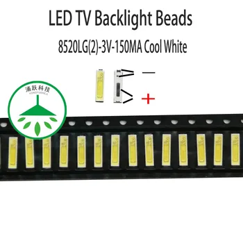 100buc/lot nou 8520 3v 150ma margele lampa alb rece pentru reparații led-tv lcd cu lumină de fundal bar chip fierbinte