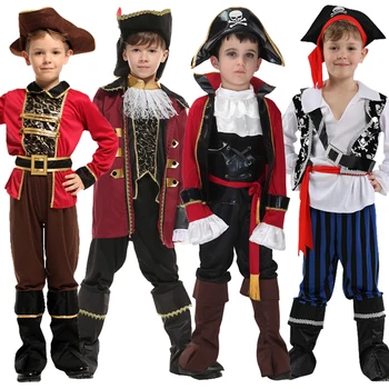 Halloween Pirat Căpitanul cu Pantofi Acoperă Pălăria Centura de Cosplay, Costume pentru Fete Băiat de Crăciun Petrecere Rochie Fancy Fără Arme