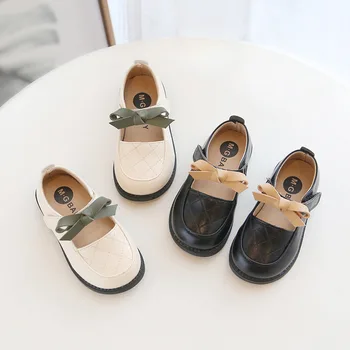 Copii Copii Mary Jane Pantofi din Piele Pentru fetite-coreean Papion Carouri Negru Rochie de Printesa Pantofi Chaussure Fille Noi 2022
