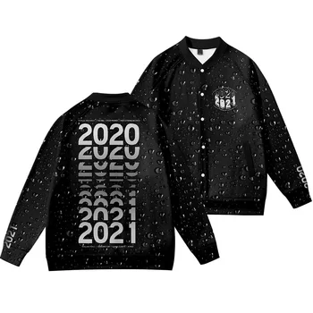 2022 nouă bărbați cu mâneci lungi uniforma de baseball plus dimensiune Numărătoarea inversă până la 2021 3D de imprimare jacheta barbati jacheta