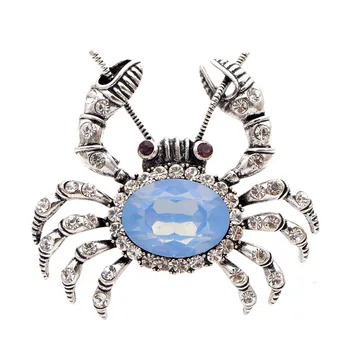 TULX Drăguț Cristal Crab Broșe Pentru Femei Și Bărbați, Unisex Stras Drăguț Animale de Mare Brosa Ace Cadouri