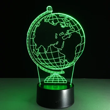 De protecție a mediului creativ cadou glob 3DUSB stereo vision LED lumina de noapte plina de culoare touch led lumini decorative