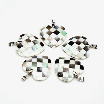 Naturale Reiki Mozaic Inima Coajă Elegant de Bijuterii Pandantiv DIY Personalitate Versatil Colier cu Amuleta de Bijuterii Cadou