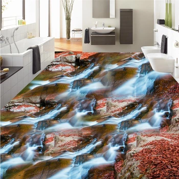 wellyu 3D râu de munte cu apă Creek teren tridimensional pictura personalizate picturi murale de mari dimensiuni din pvc gros pentru a lipi