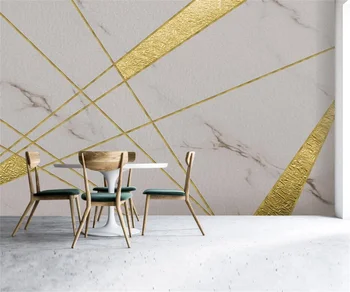 Personalizate 3d tapet modern, minimalist, linii geometrice folie de aur marmura textura de fundal de perete camera de zi tapet