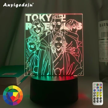 Cele mai noi Două Ton 3D Led Lumina de Noapte Anime Tokyo Răzbunătorul Mikey Figura de Copil de Cameră Decor Cadou de Ziua Dual Culoare Lampă cu Led-uri Manga