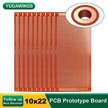 10buc 10x22 cm Amplificator Audio Board PCB Bord Protoboard Universal DIY Matrice Singur Rând Continuă Gaura de Lipit Placa