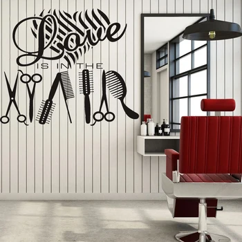 Salon De Păr De Perete Autocolant De Coafură Vinil Decal Tunsoare Autocolante Frizerie Fereastră Decor Creativ De Îngrijire A Părului Magazin De Artă Murală