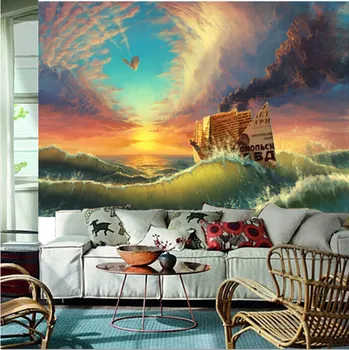 Personalizate 3D, picturi murale,Nave Maritime, arta plastică Valuri de Fum Natura papel de parede,canapea camera de zi TV de perete hârtie de perete dormitor
