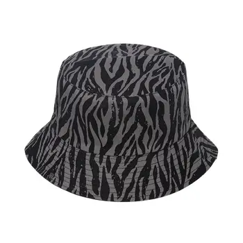 Cotton Stripe Print Găleată Pălărie Pescar Pălăria în aer liber, de Călătorie Pălărie de Soare Capac Pălării pentru Bărbați și Femei 382