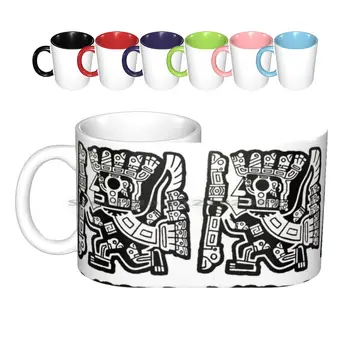Tiwanaku Cani Ceramice Cești De Cafea Cu Lapte Cana De Ceai Alb Și Negru Design Unic, Cel Mai Bun Design, Cea Mai Bună Șansă De Distracție Original, Cel Mai Bun De Vânzare