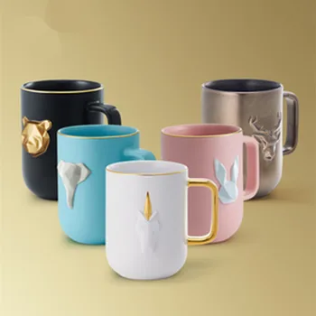 Animale 3D design maner Ceramica Cani cana de cafea Ceai Lapte birou Cupe Drinkware cel Mai bun Cadou de ziua de nastere cu o Cutie-cadou