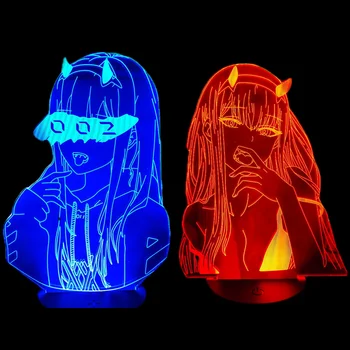 3D Lumina de Noapte Zero Doi Anime Lampa DRAGĂ În FRANXX 002 CONDUS Lampara Iluzie Dormitor Decor Lumini de Craciun pentru Copii Cadouri de Iluminat