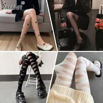 Femei Sexy Goth Rocker Cruce Bandaj Curele Doamna Ciorapi Dresuri Cald Gol Dresuri Ciorapi Japoneze Cruce Curea De Ciorapi