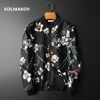 2021 primavara Barbati casual strat de înaltă calitate jacheta barbati, moda Toamna flori de culoare jachete bărbați de Mari dimensiuni M-5XL JK1002