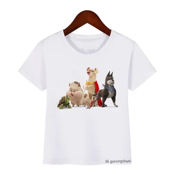 Dc Liga De Super-Pets2022 Nou Film de Îmbrăcăminte pentru Copii Tricouri Moda Desene animate Baieti Tricouri Fete Kawaii T-Shirt Alb Topuri