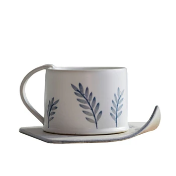Scurtă handmake Cani Ceramica cu Tava cana de cafea Ceai Lapte birou Cupe Drinkware cel Mai bun Cadou de ziua de nastere