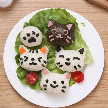 DIY Sushi Mucegai de Desene animate Pisica Forma Onigiri Minge de Orez Mâncare de Presă Animal Sushi Maker Mucegai Kit Bucătărie Japoneză Bento Accesorii
