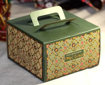 Livrare gratuita vintage cutie verde mini tort cutie de 6 inch brânză tort cutie tort petrecere consumabile favoruri