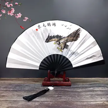 Stil chinezesc de 8 inch ventilator din plastic cu tassel pandantiv antic stil dominator evantai de îmbrăcăminte pentru bărbați dans mătase fan