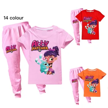 Abby Hatcher Seria F Copii Haine de Moda din Bumbac Sport O-gat Maneci Scurte T-shirt, Pantaloni B pentru Adolescenți Copii Băieți și Fete