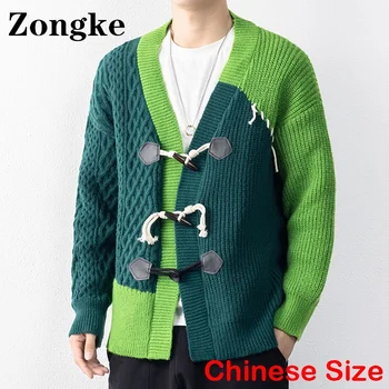 Zongke Verde Cardigan Pentru Barbati Haine de Iarnă Tricotate Pulover Pentru Bărbați Îmbrăcăminte Cardigan Pentru Barbati 3XL 2022 Toamna anului Nou-veniți