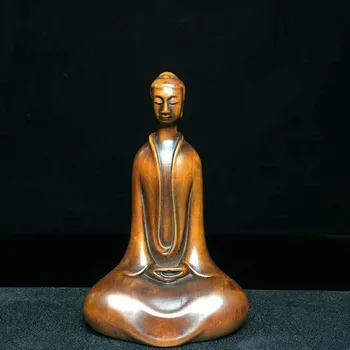 12CM colecta China Cimișir Lemnul sculptat manual Buddha, Budismul Statuie